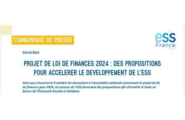 PLF 2024 : des propositions pour le développement de l'ESS