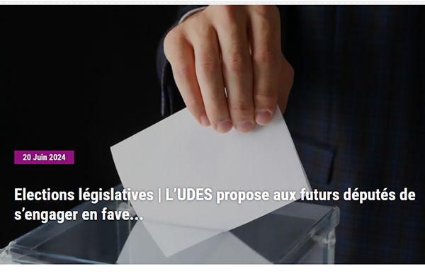 L’UDES propose 10 mesures aux futurs députés