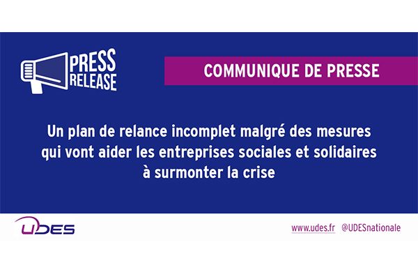 Communiqué de l'UDES sur le Plan de relance