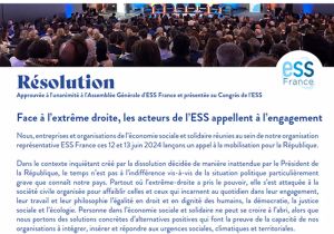 Face à l'extrême-droite, l'ESS appelle à l'engagement !