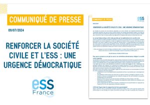 Renforcer la société civile et l'ESS : une urgence démocratique