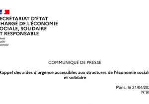 Rappel des aides d’urgence accessibles aux structures de l'ESS