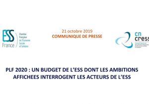 Le projet de loi de finances pour 2020, et l'ESS dans tout ça ?